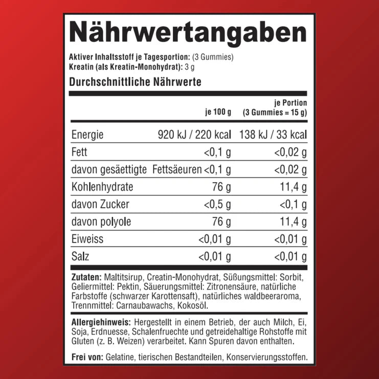 Peak Boost - Kreatin Monohydrat - 90 Gummibären