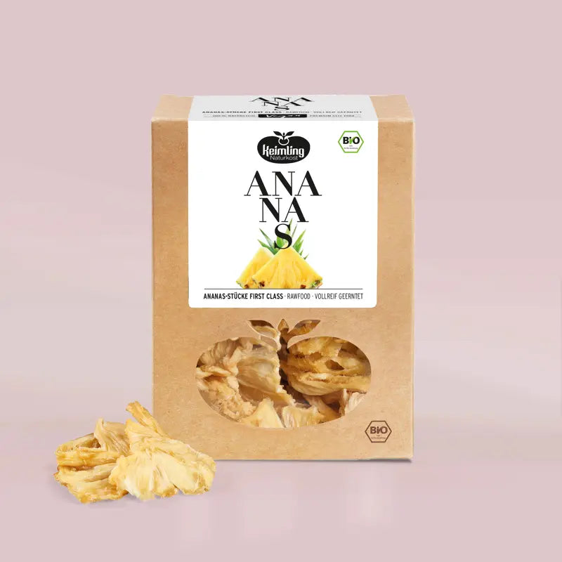 Keimling Naturkost (Bio) Ananas-Stücke First Class 80g (Karton mit 6 Stück)