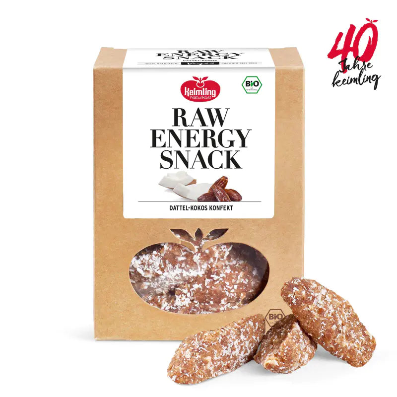 Keimling Naturkost (Bio) Raw Energy Snack Dattel-Kokos (Karton mit 6 Stück)