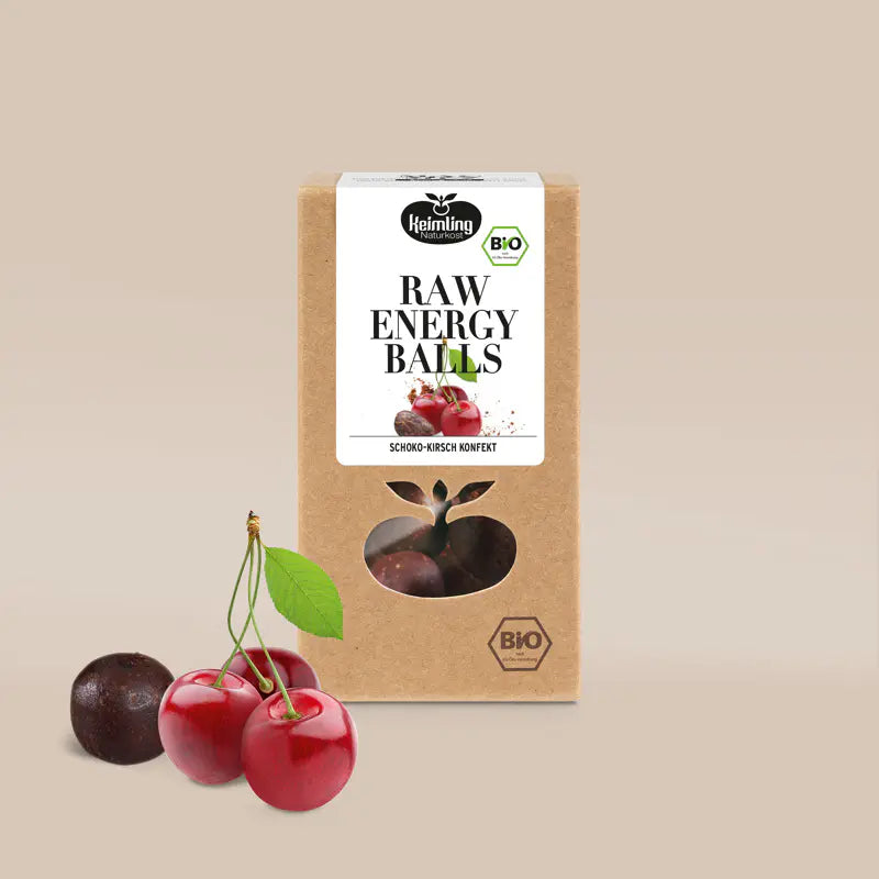 Keimling Naturkost (Bio) Raw Energy Balls Schoko-Kirsch 100g (Karton mit 6 Stück)