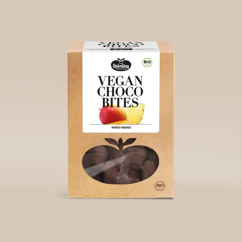 Keimling Naturkost (Bio) Vegan Choco Bites Mango-Ananas 200 g (Karton mit 6 Stück)