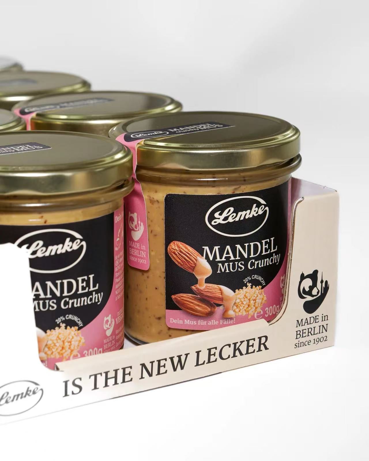 Lemke - Crunchy Mandelmus - 300g (8 Stück je Karton)