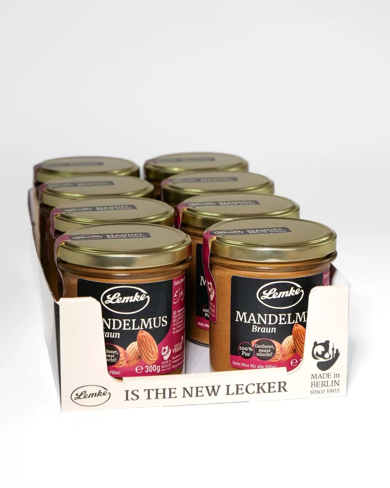 Lemke - Braunes Mandelmus - 300g (8 Stück je Karton)