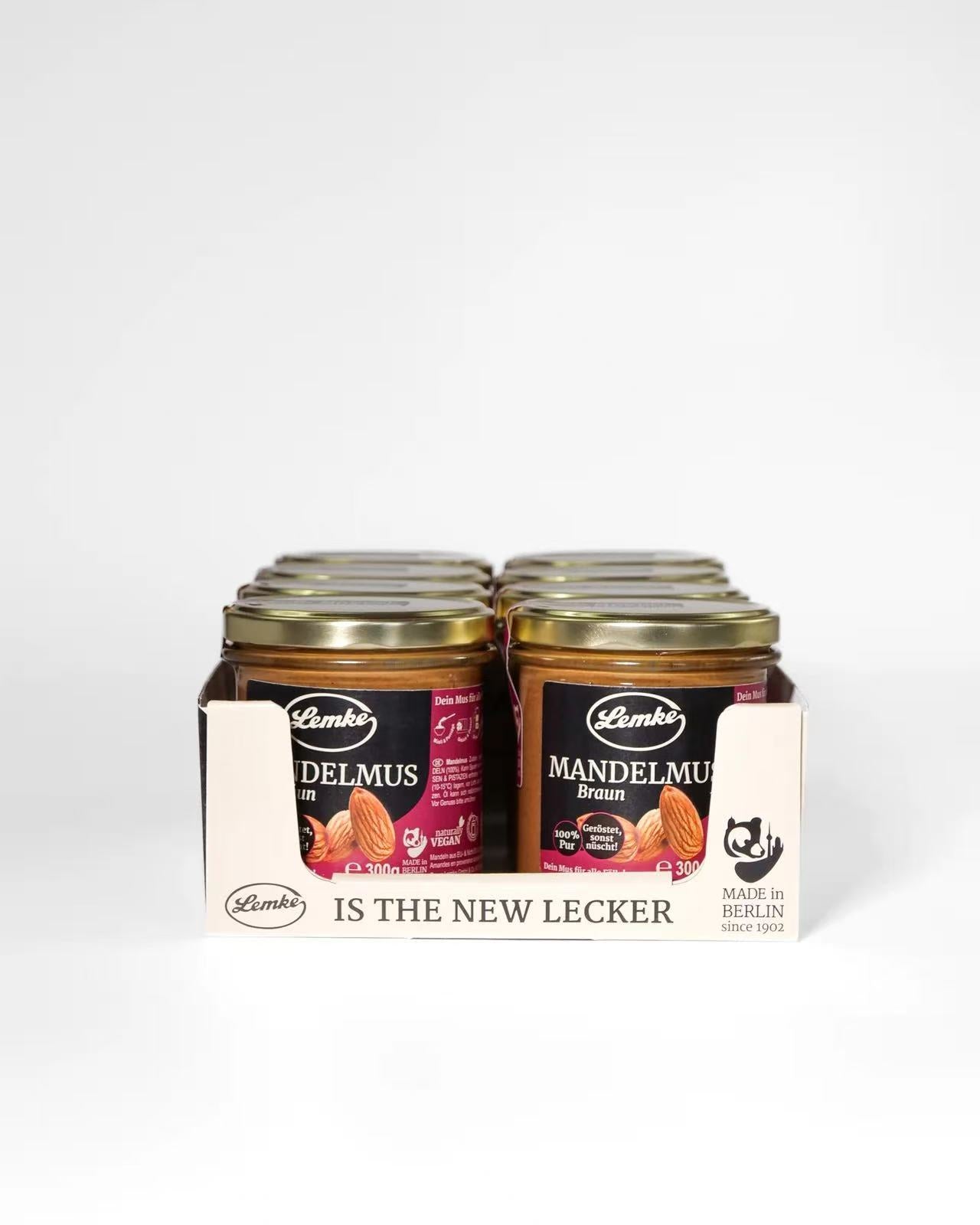 Lemke - Braunes Mandelmus - 300g (8 Stück je Karton)