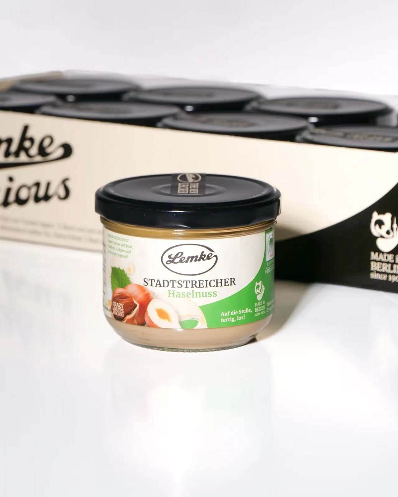 Lemke - Stadtstreicher Haselnuss - Haselnusscreme - 250g (8 Stück je Karton)