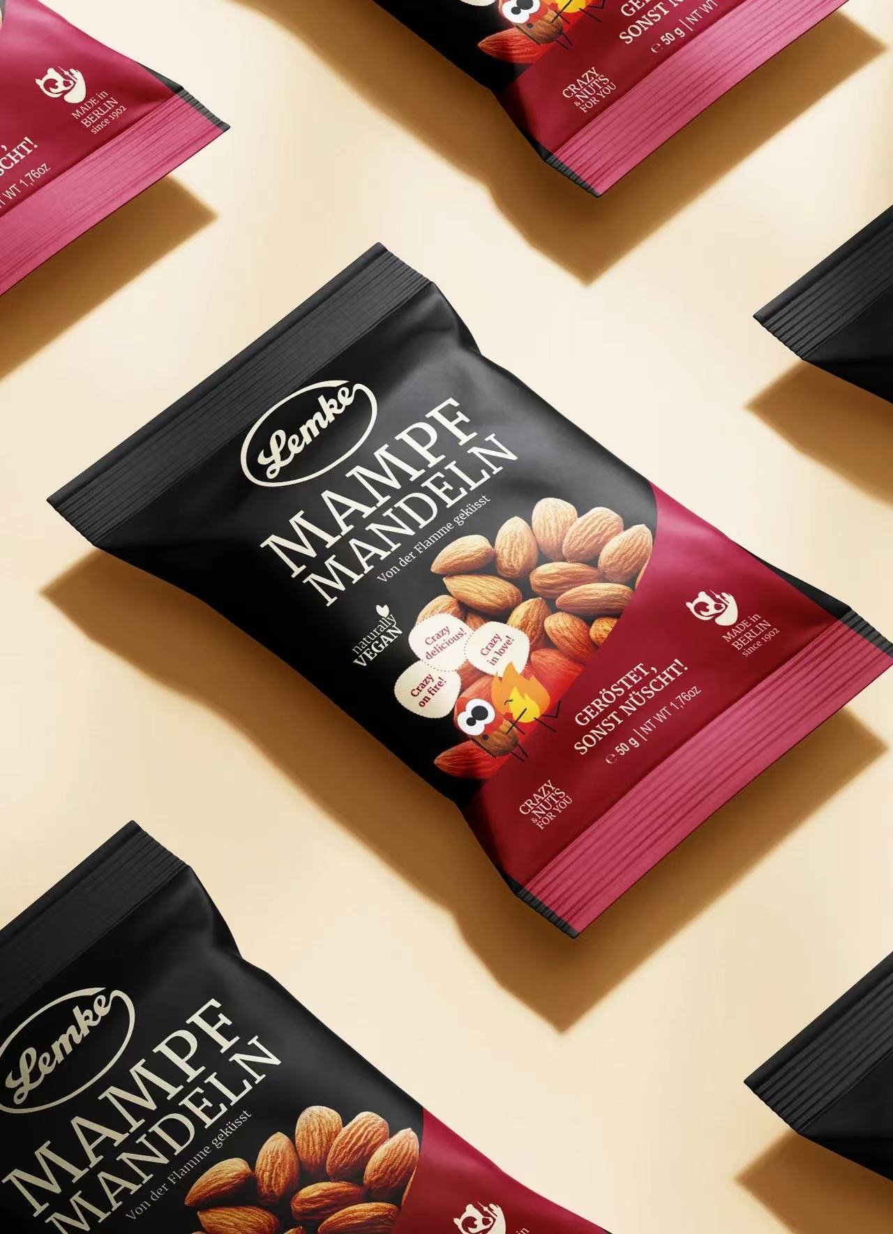 Lemke - Mampfmandeln - 50g - ( 100 Stück je Karton)