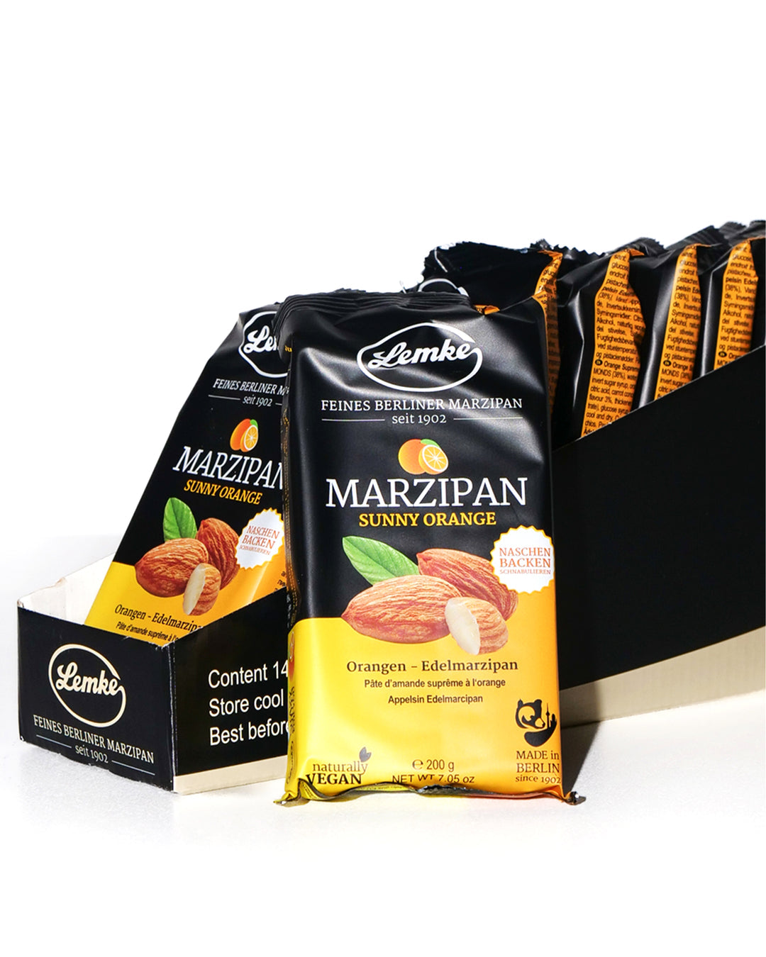 Lemke - Marzipan Sunny Orange - 200g (14 Stück je Karton)
