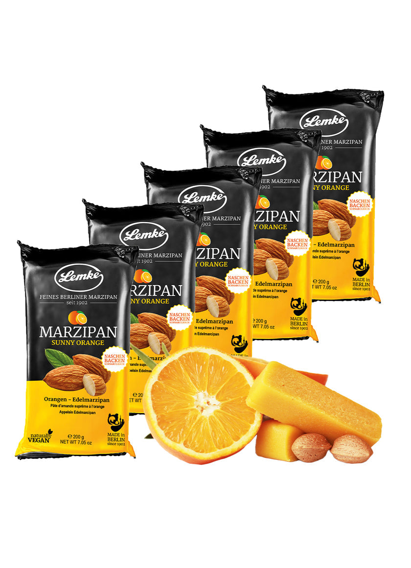 Lemke - Marzipan Sunny Orange - 200g (14 Stück je Karton)