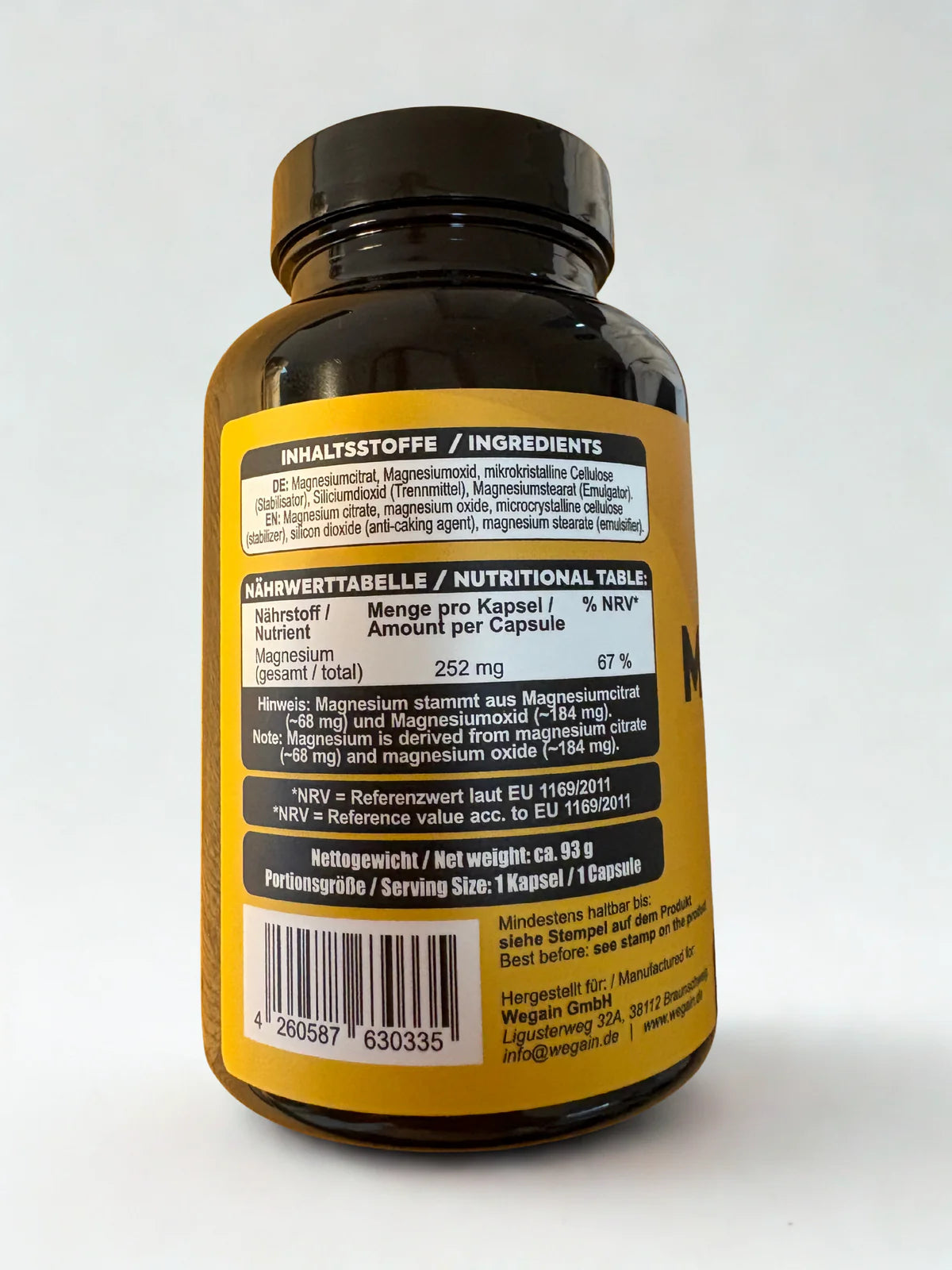 Magnesium 252 mg pro Kapsel für Muskelfunktion