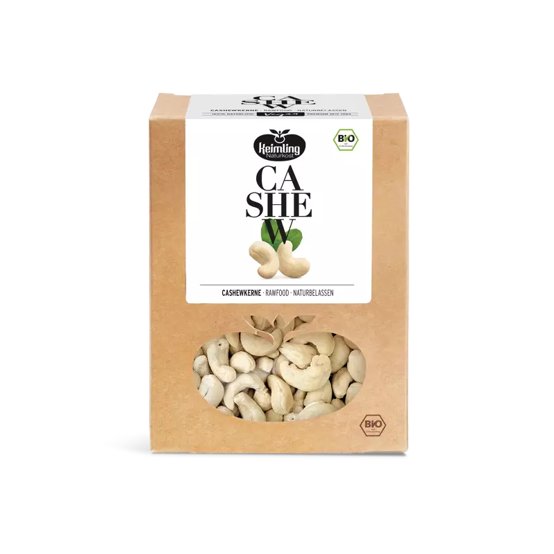 Keimling Naturkost (Bio) Cashewkerne ohne Haut (Karton mit 6 Stück)