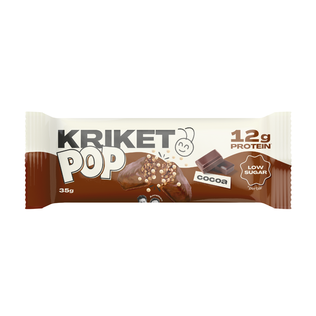 Kriket Bar with Cocoa, low sugar and high protein