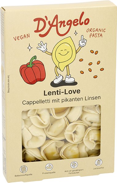D´Angelo Tortellini/Ravioli vegan 250g (Karton mit 10 Stück)