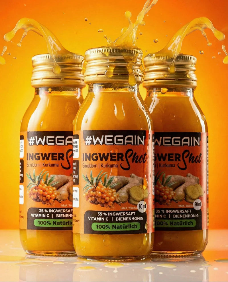 #Wegain - Ingwer Shot Kurkuma, Sanddorn, Honig und Zitrone - 60ml - 24 er Tray