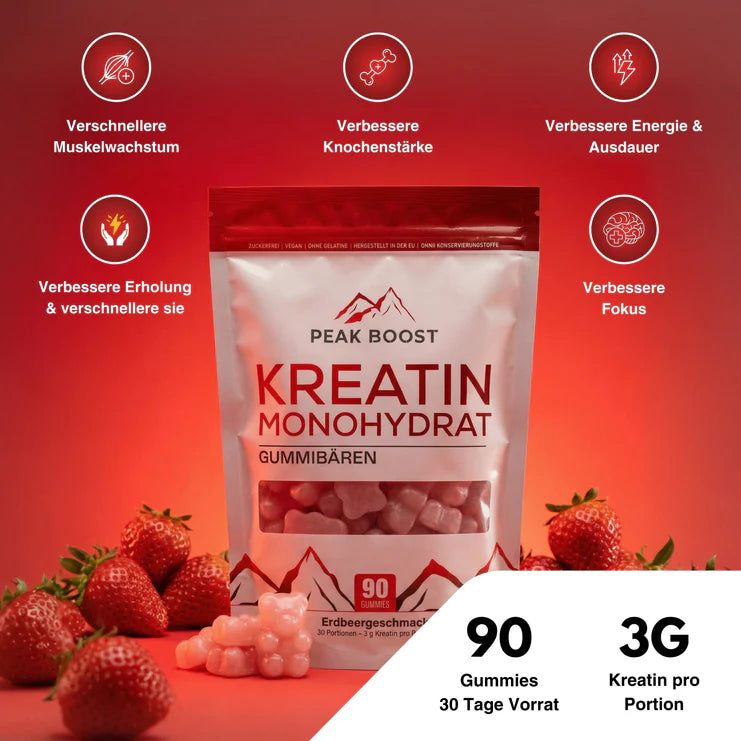 Peak Boost - Kreatin Monohydrat - 90 Gummibären