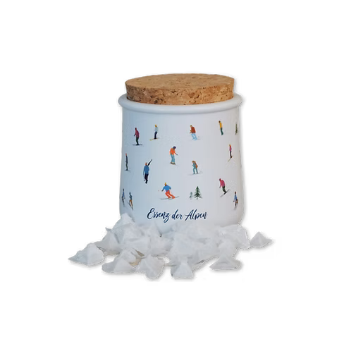 Limited Edition: Skidesign Salztöpfchen mit Alpendiamanten-Salzflocken (Karton mit 6 Stück)