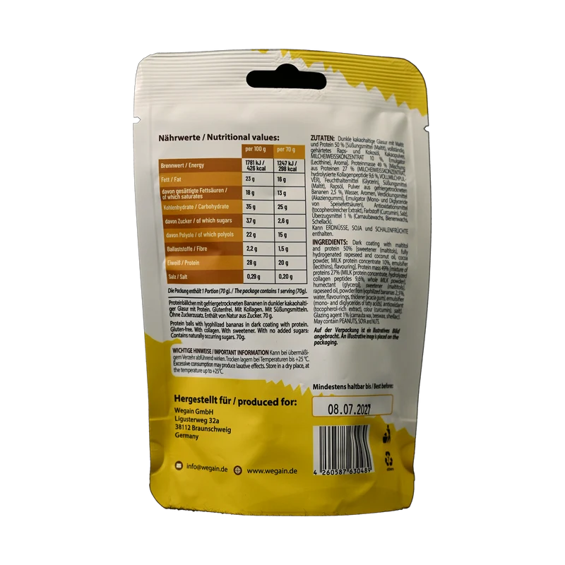 #WEGAIN High Protein Balls 70g - Tray a 10 Beutel