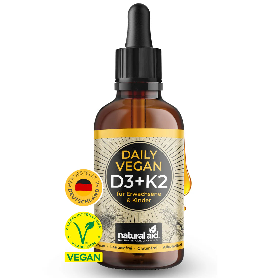 Natural Aid - Daily Vegan D3+K2 - 30 ml