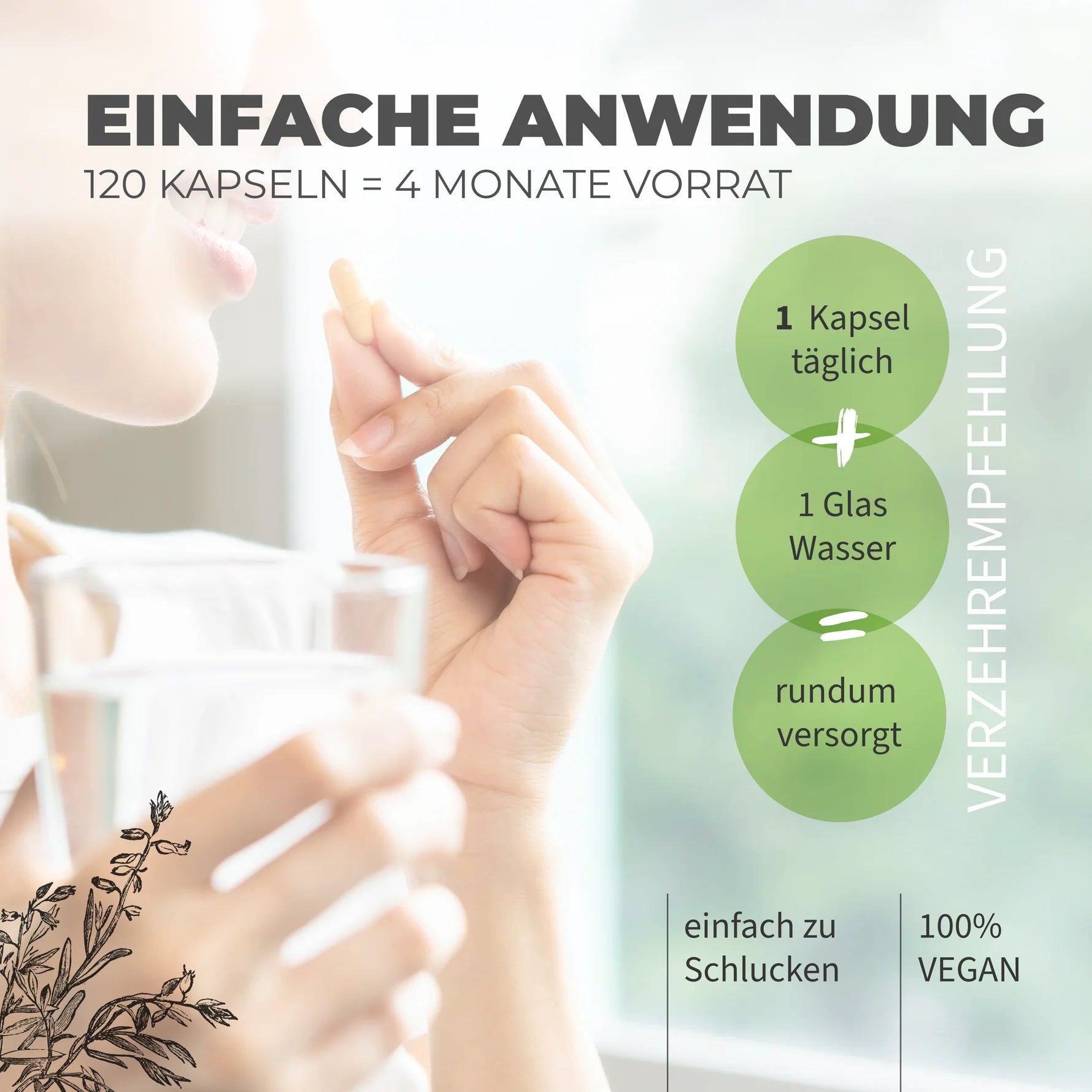 Natural Aid - Daily Vegan B12+K2+D3+B2 - 120 Kapseln