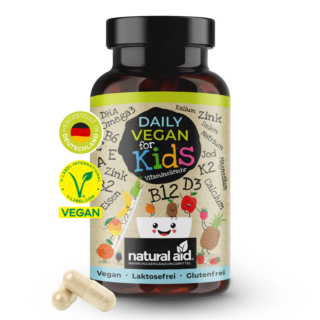 Natural Aid - Daily Vegan for Kids - 120 Kapseln