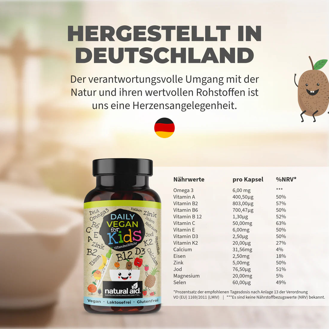 Natural Aid - Daily Vegan for Kids - 120 Kapseln
