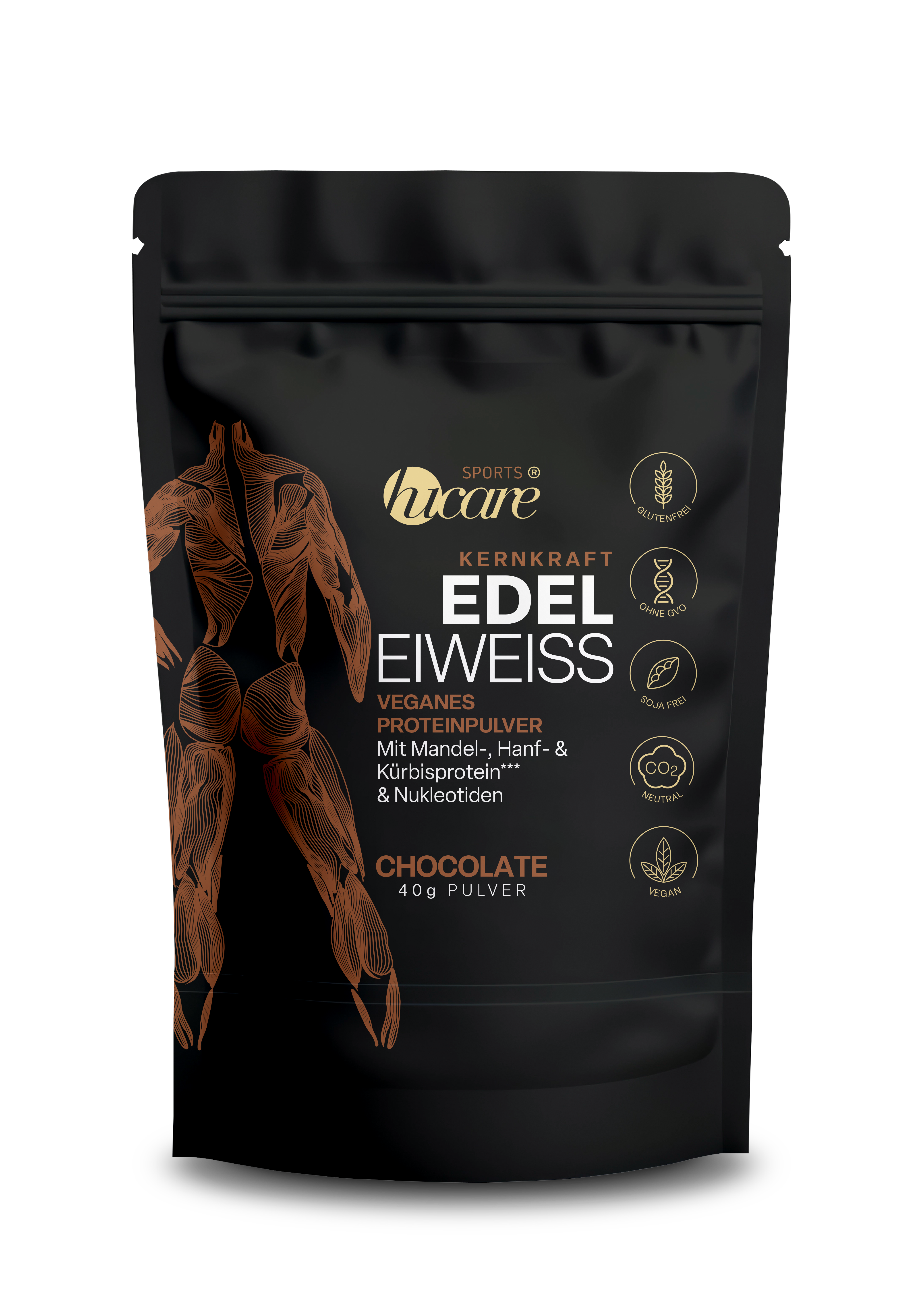 HuCare - EDEL EIWEISS CHOCOLATE – 40 g (Tray à 10 Stück)