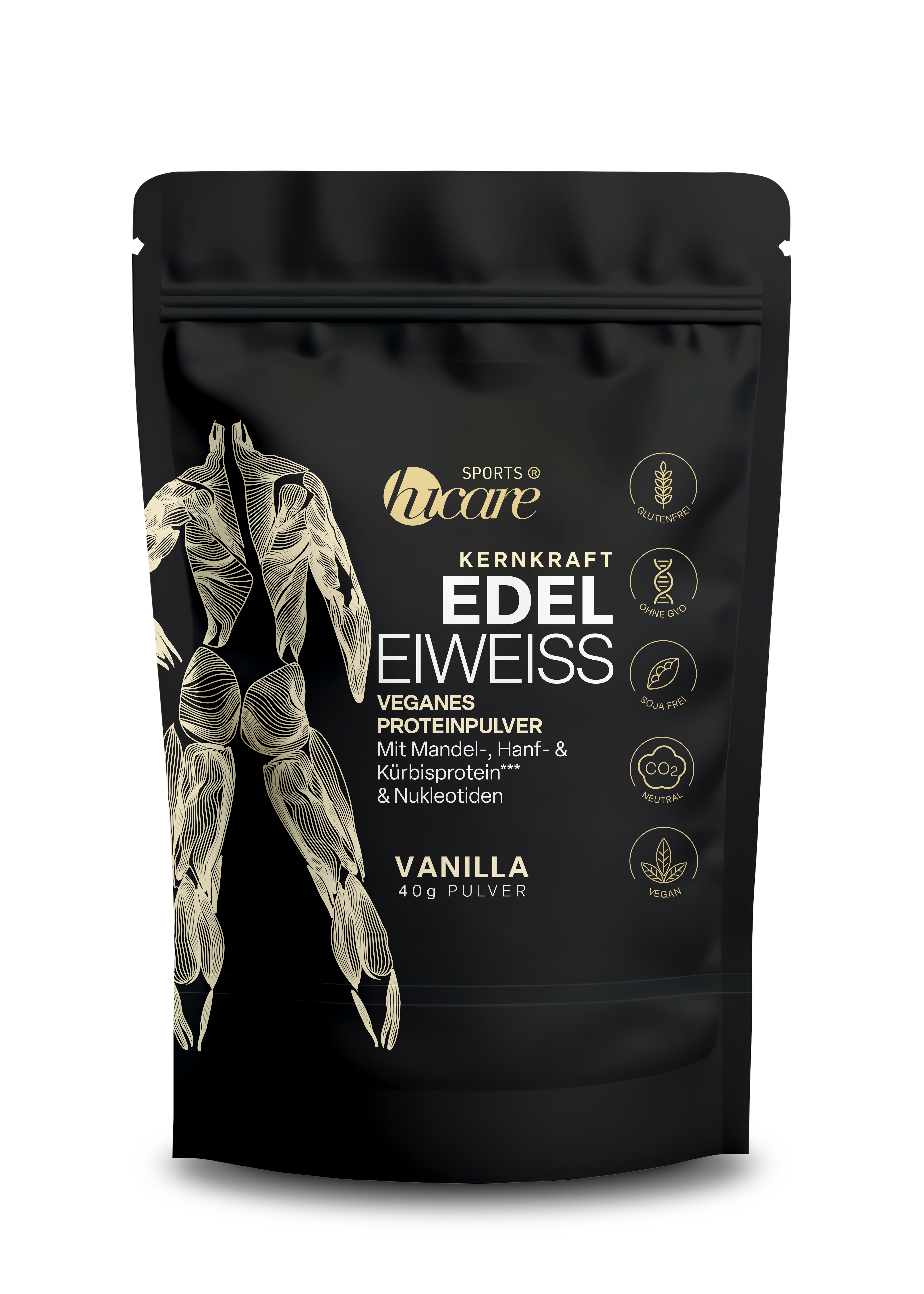 HuCare - EDEL EIWEISS VANILLA – 40 g (Tray à 10 Stück)