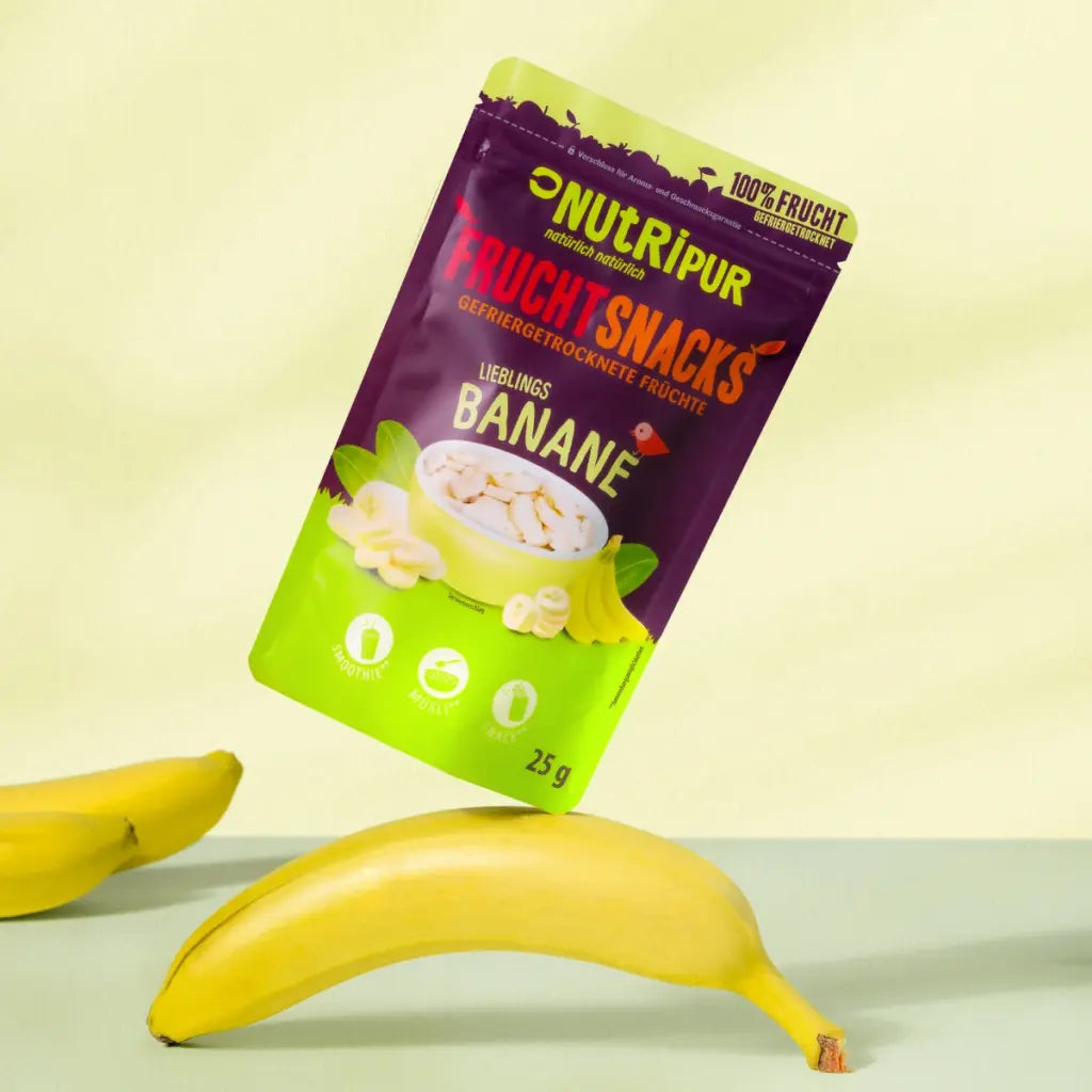 Nutripur Gefriergetrocknete Bananen - 100 g (10 Tüten)