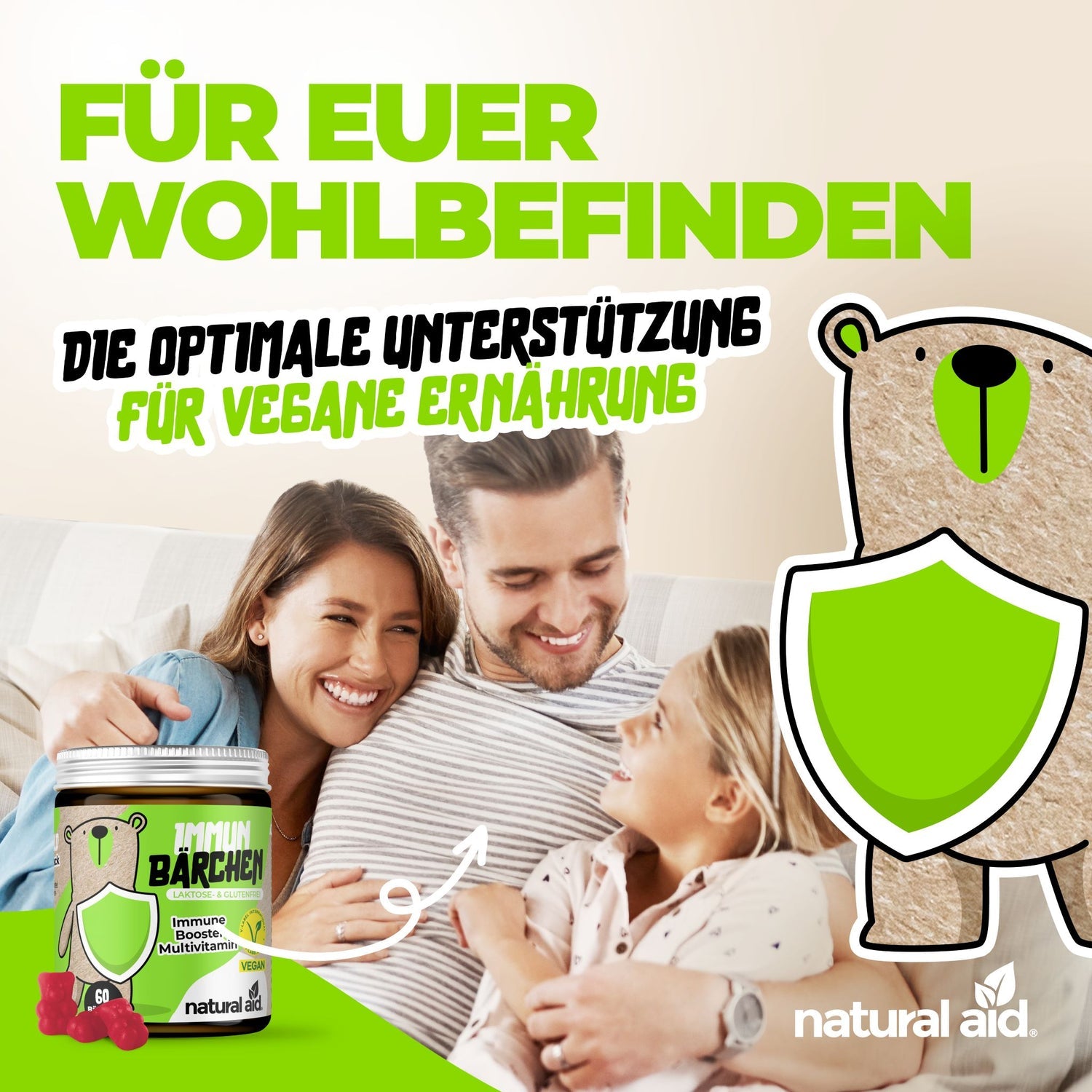 Natural Aid - Multivitamin Gummies - 60 Bärchen