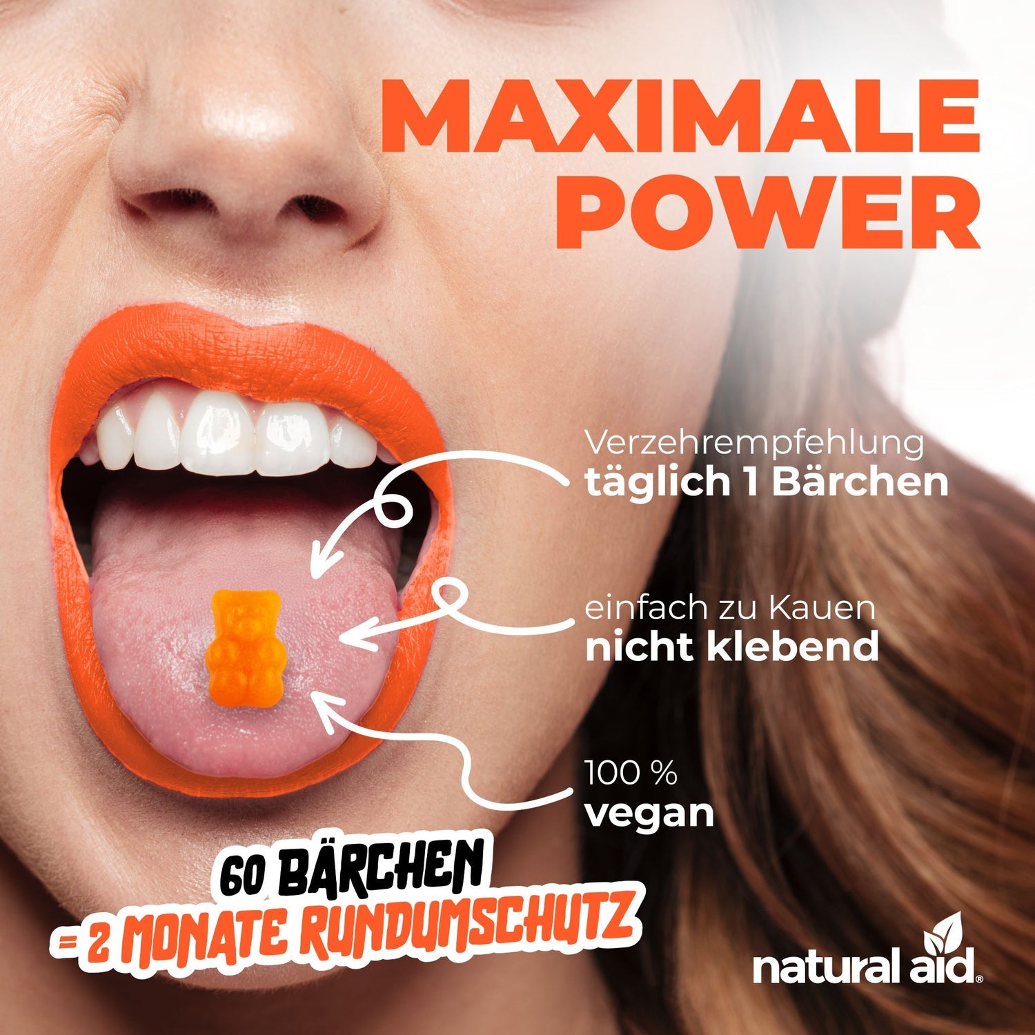Natural Aid - Vitamin D3 Gummies - 60 Bärchen