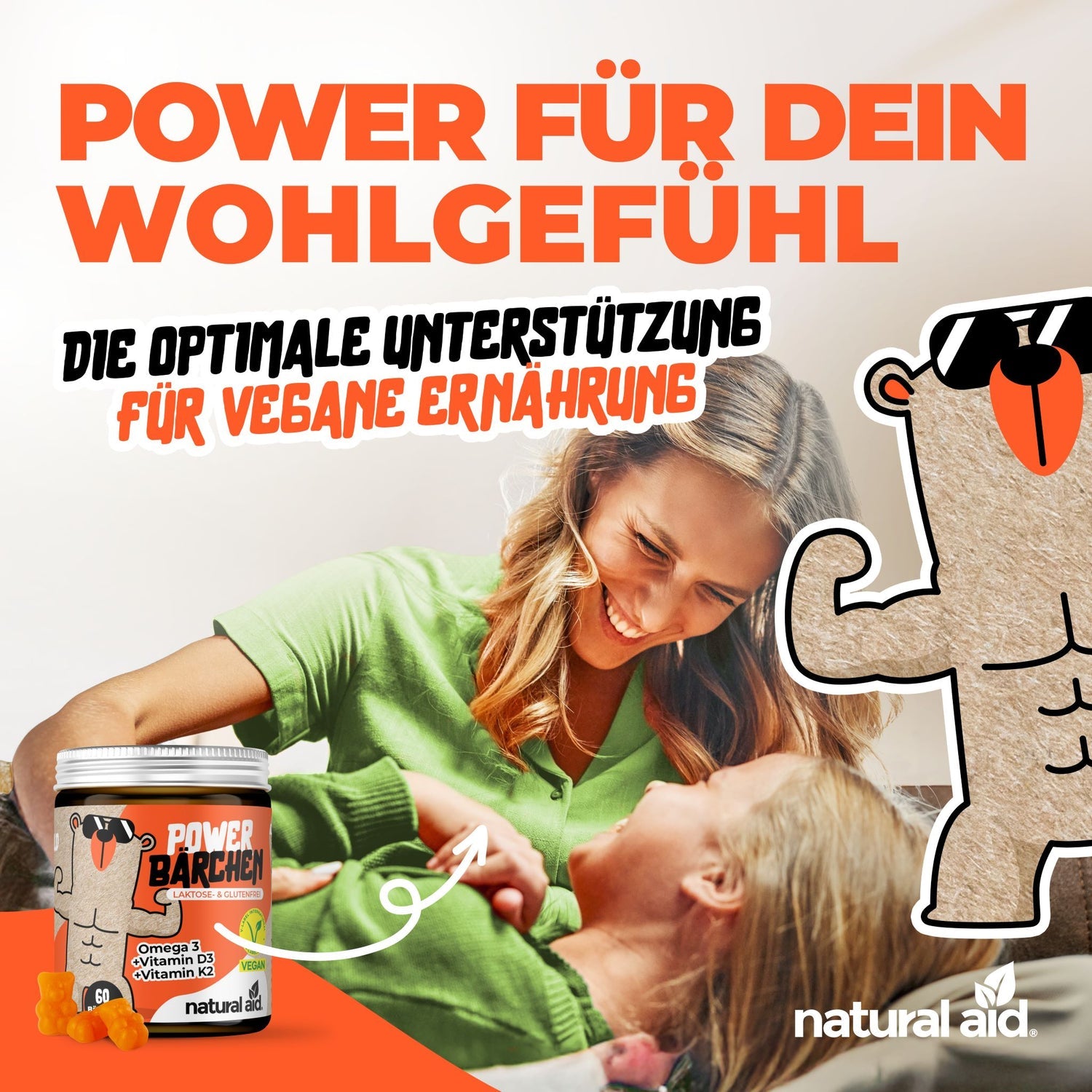 Natural Aid - Vitamin D3 Gummies - 60 Bärchen