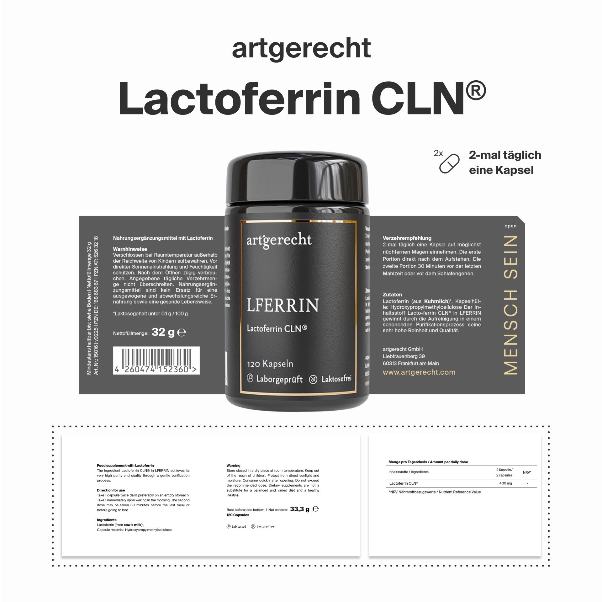 Artgerecht - LFERRIN LACTOFERRIN - 120 Kapseln