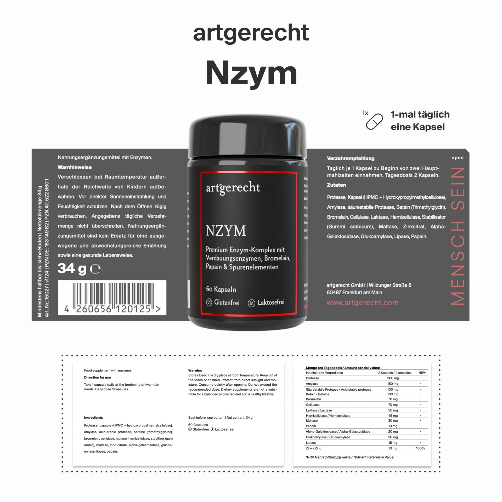 Artgerecht - NZYM - 60 Kapseln