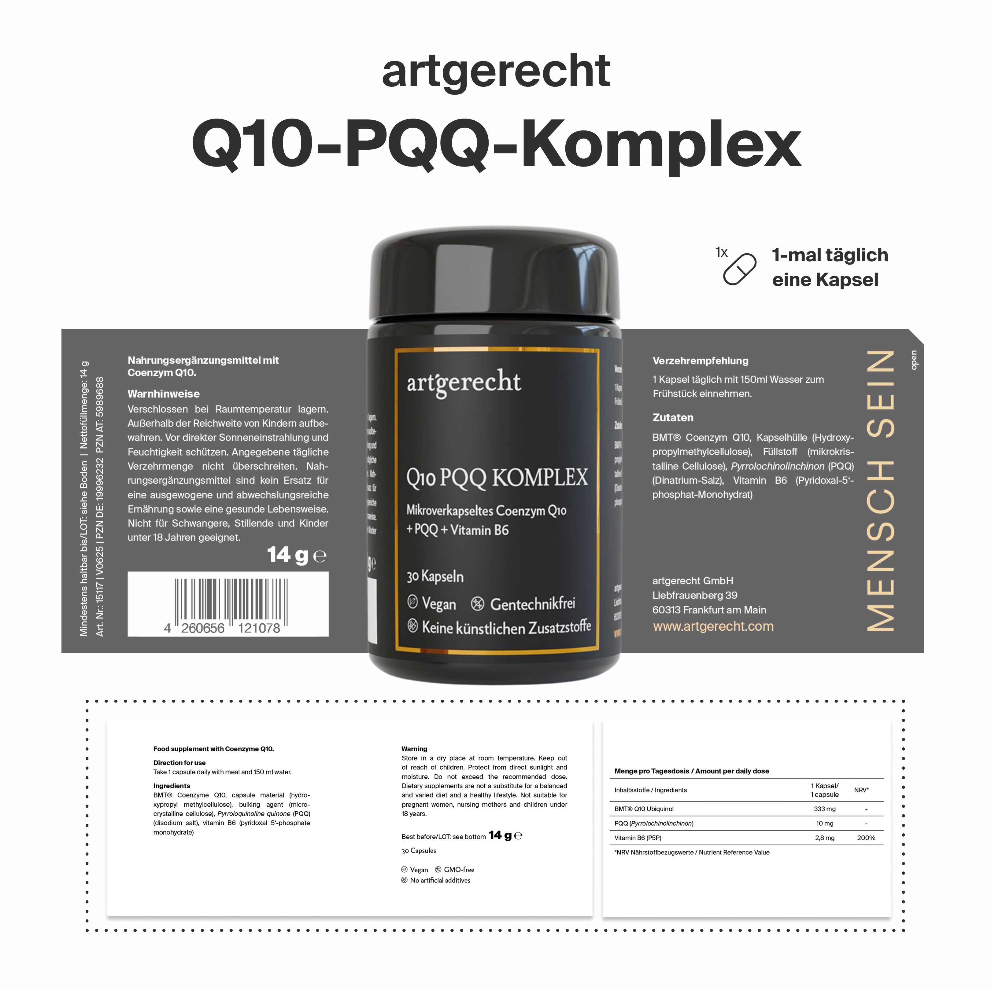 Artgerecht - Q10 PQQ Komplex - 30 Kapseln
