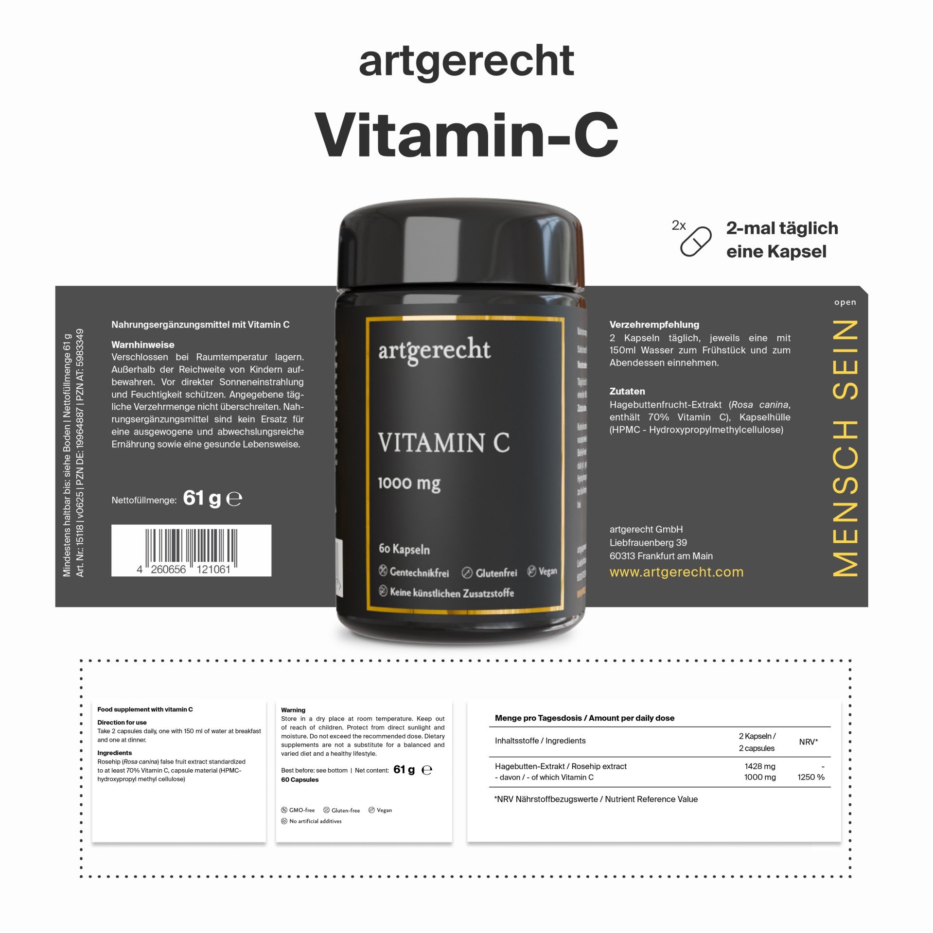 Artgerecht - Vitamin C - 60 Kapseln