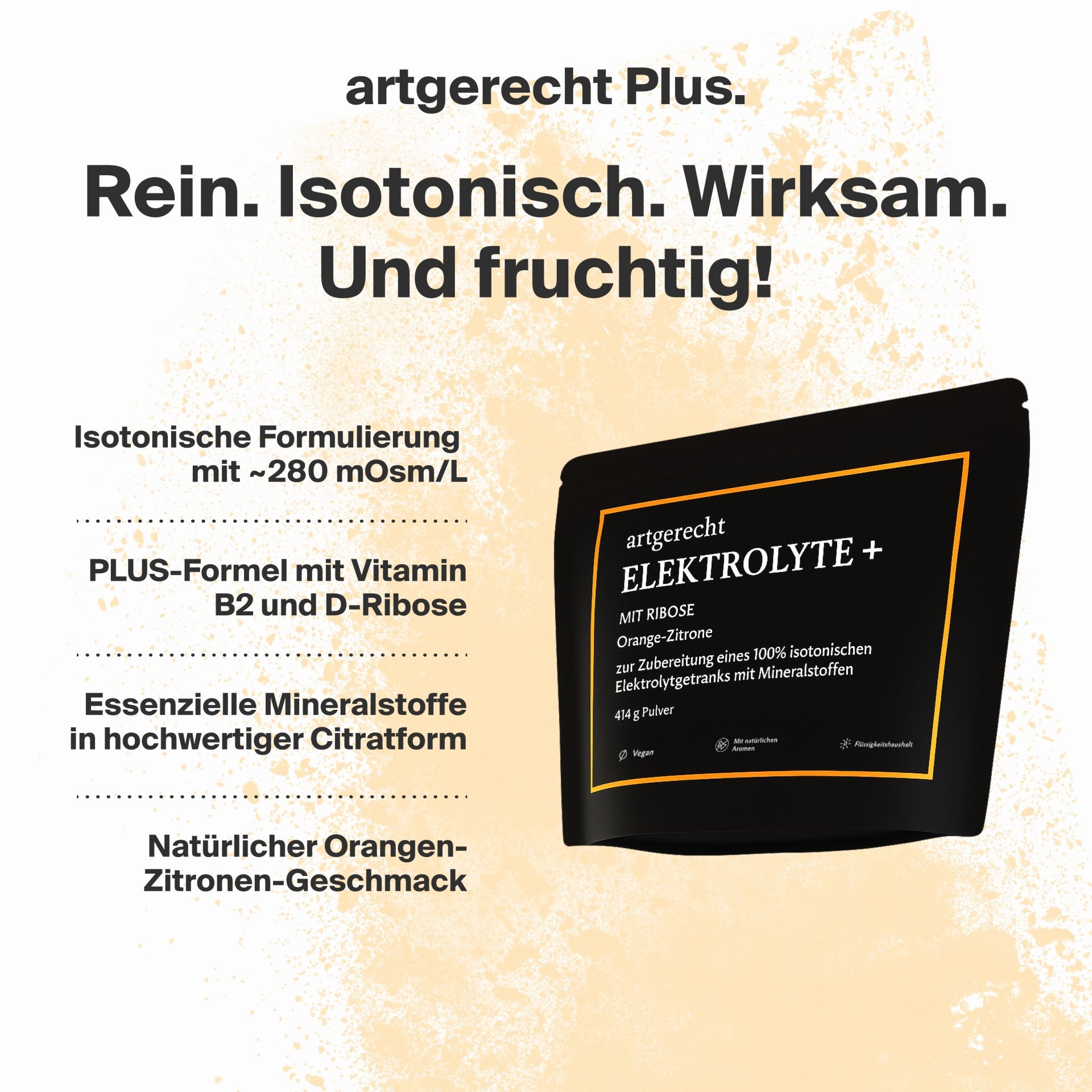 Artgerecht - Elektrolyte Plus Orange - 414g