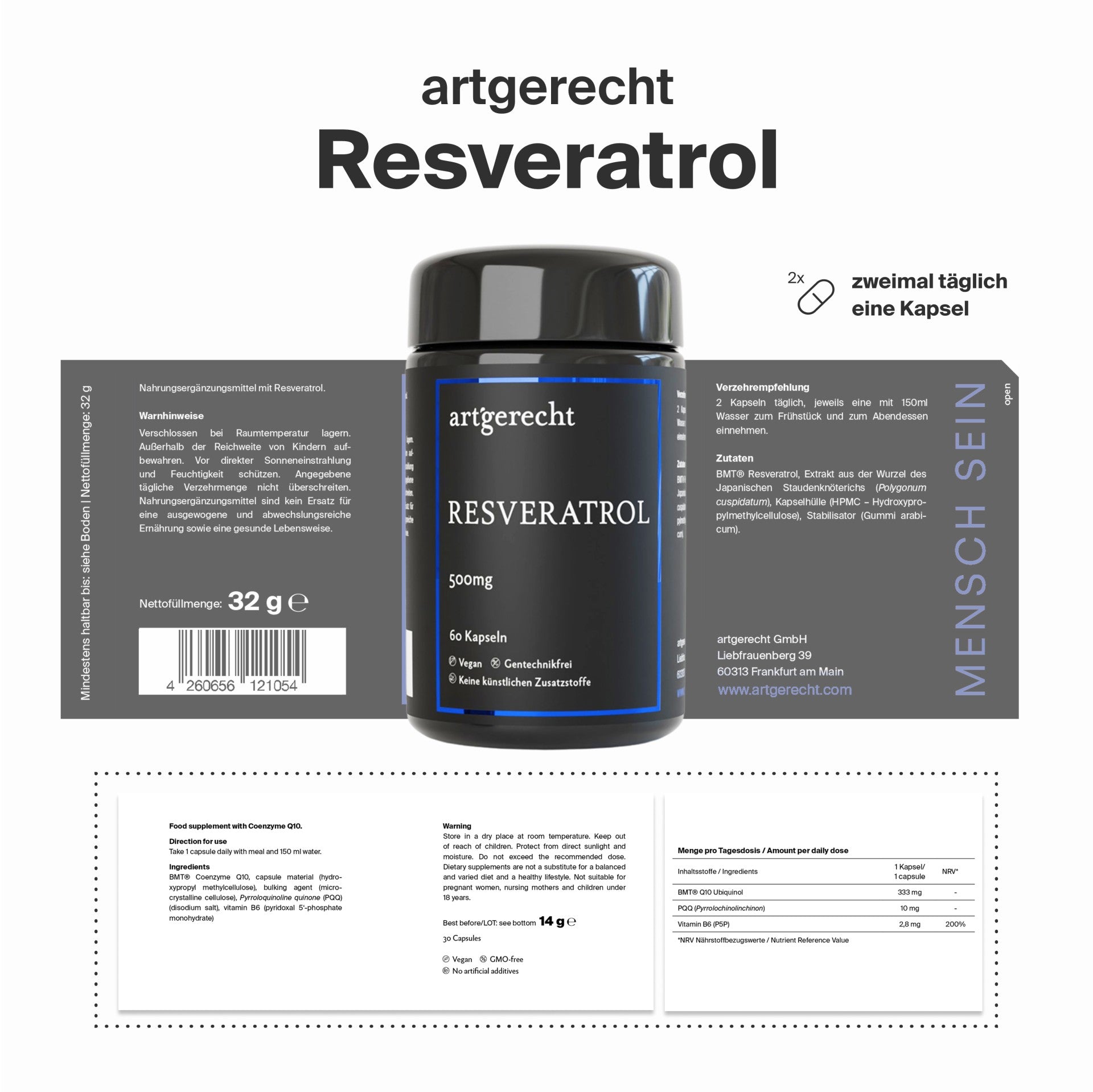 Artgerecht - Resveratrol - 60 Kapseln