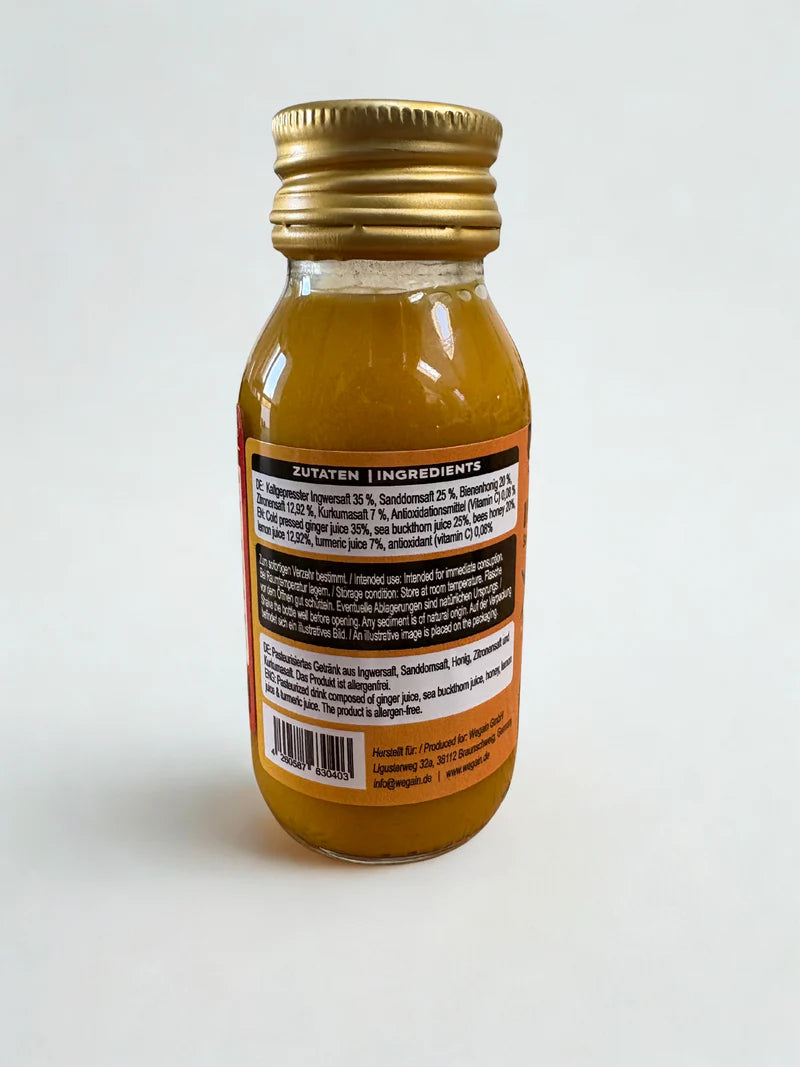 #Wegain - Ingwer Shot Kurkuma, Sanddorn, Honig und Zitrone - 60ml - 24 er Tray