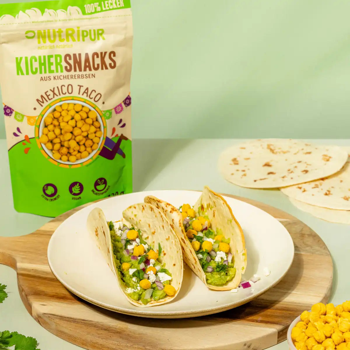 Nutripur Kichererbsen-Snacks Mexico Taco - 100 g (11 Stück)