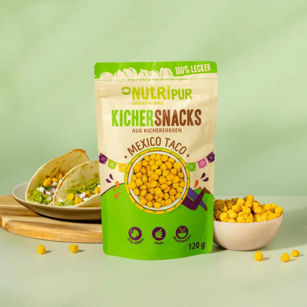 Nutripur Kichererbsen-Snacks Mexico Taco - 100 g (11 Stück)