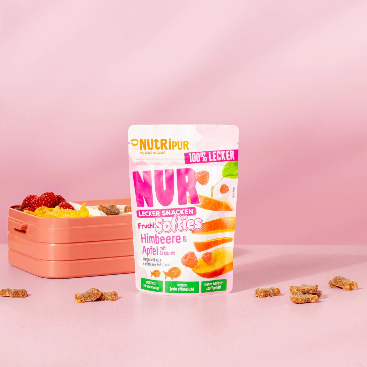 Nutripur - NUR Frucht Softies Himbeere & Apfel mit Crispies - 35g (30 Stück)