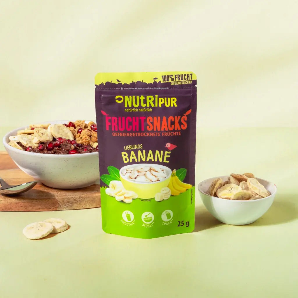 Nutripur Gefriergetrocknete Bananen - 100 g (10 Tüten)
