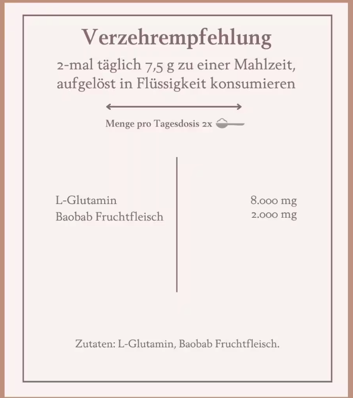 L-Glutamin Pulver mit Baobab – ballaststoffreich und reich an Vitamin C