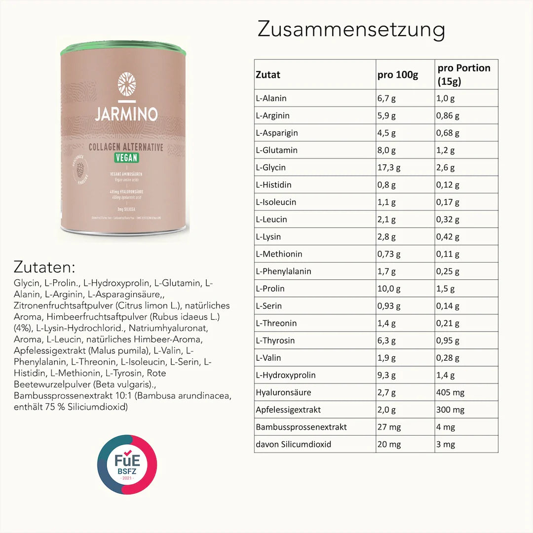 Jarmino Vegane Kollagen Alternative 450g (6 Dosen)