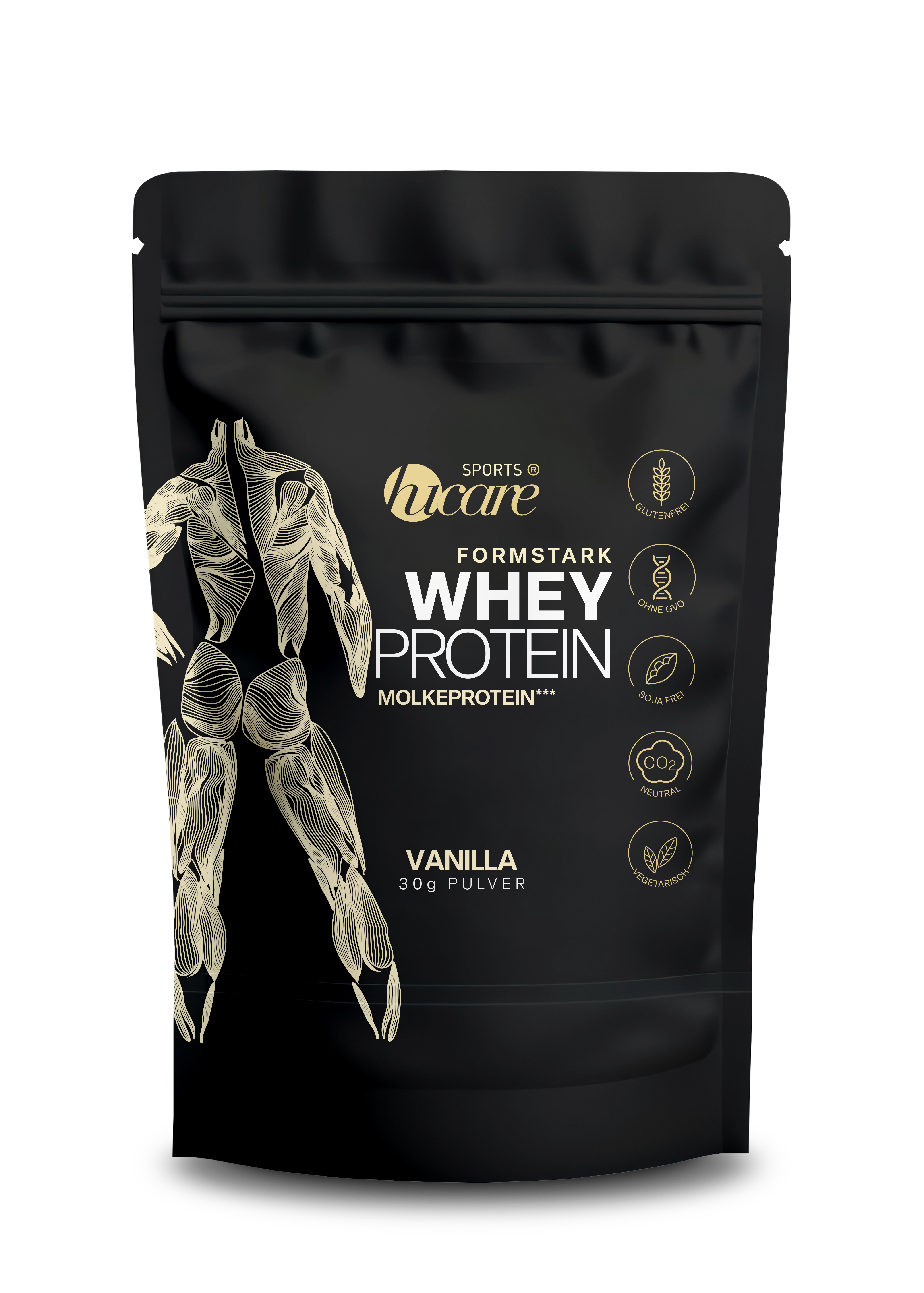HuCare - WHEYPROTEIN vanilla – 30 g (Tray à 10 Stück)