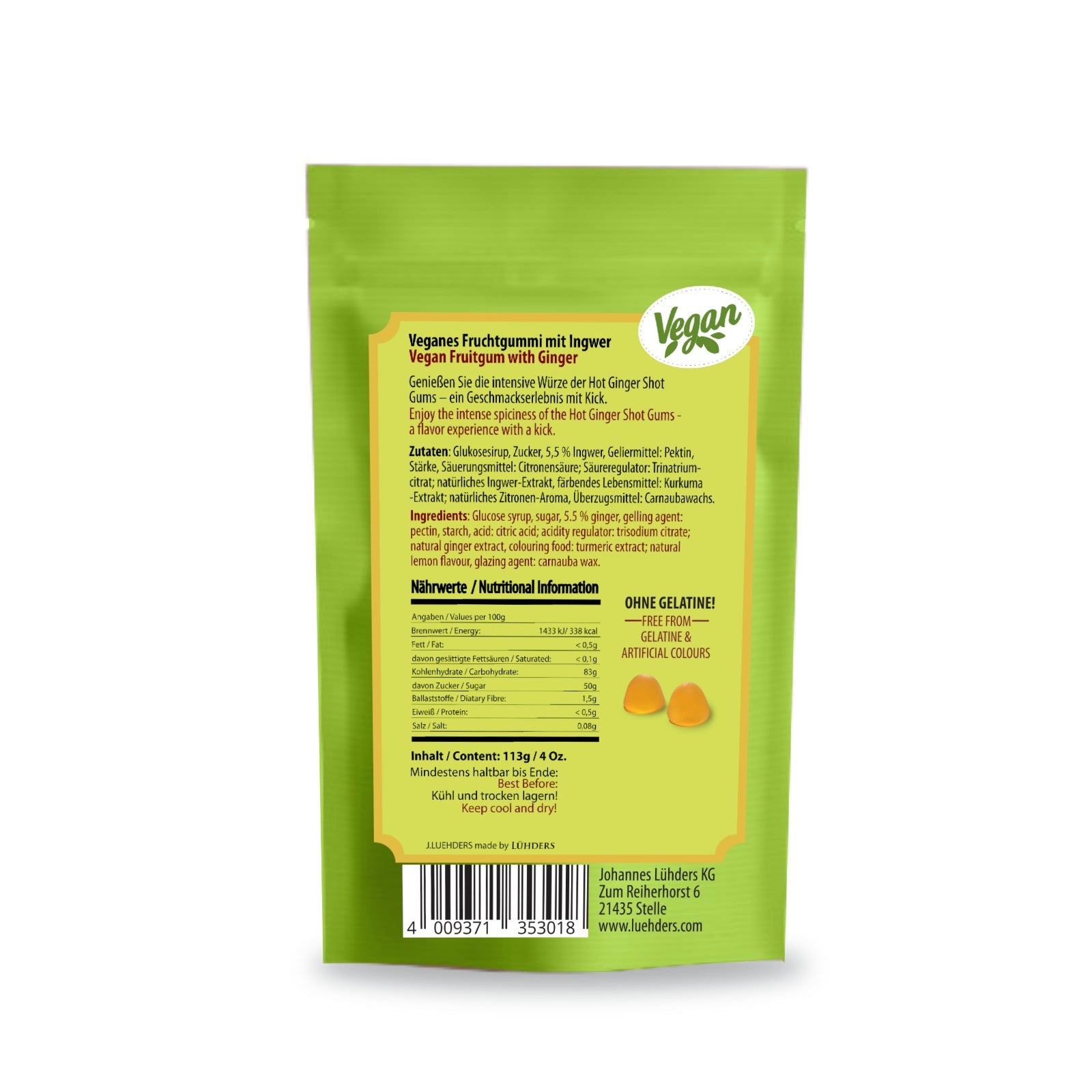 Gesunde Ingwer-Gummis in Bio-Qualität