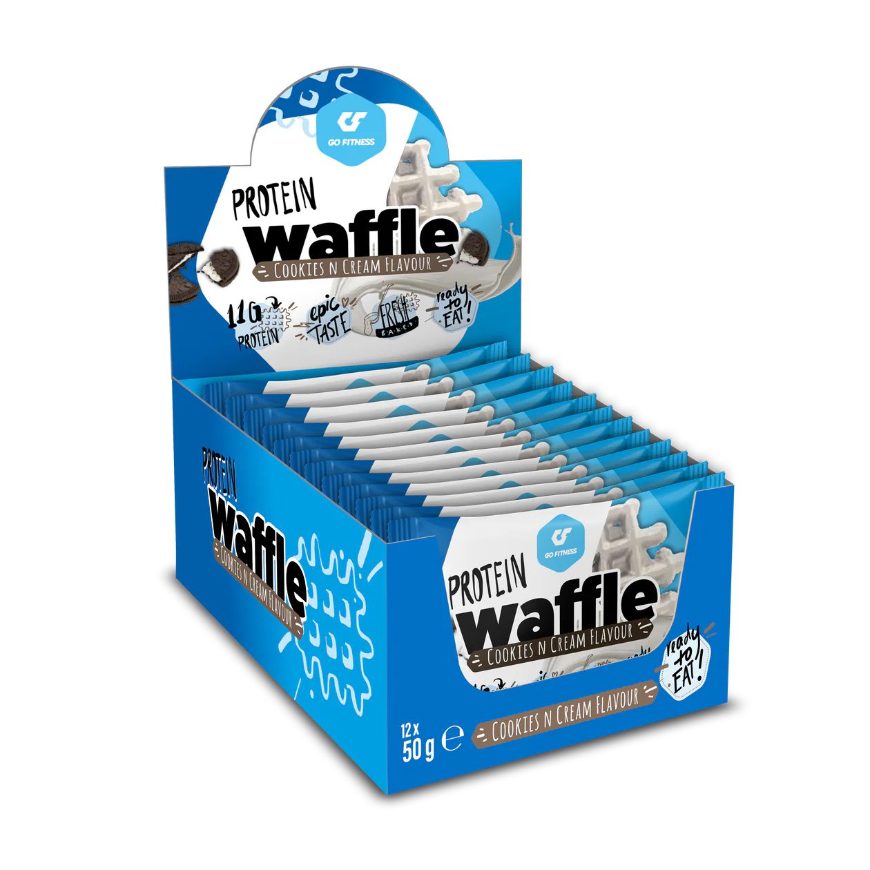 GoFitness Protein Waffel White Chocolate Cookies – süßer Fitness-Snack