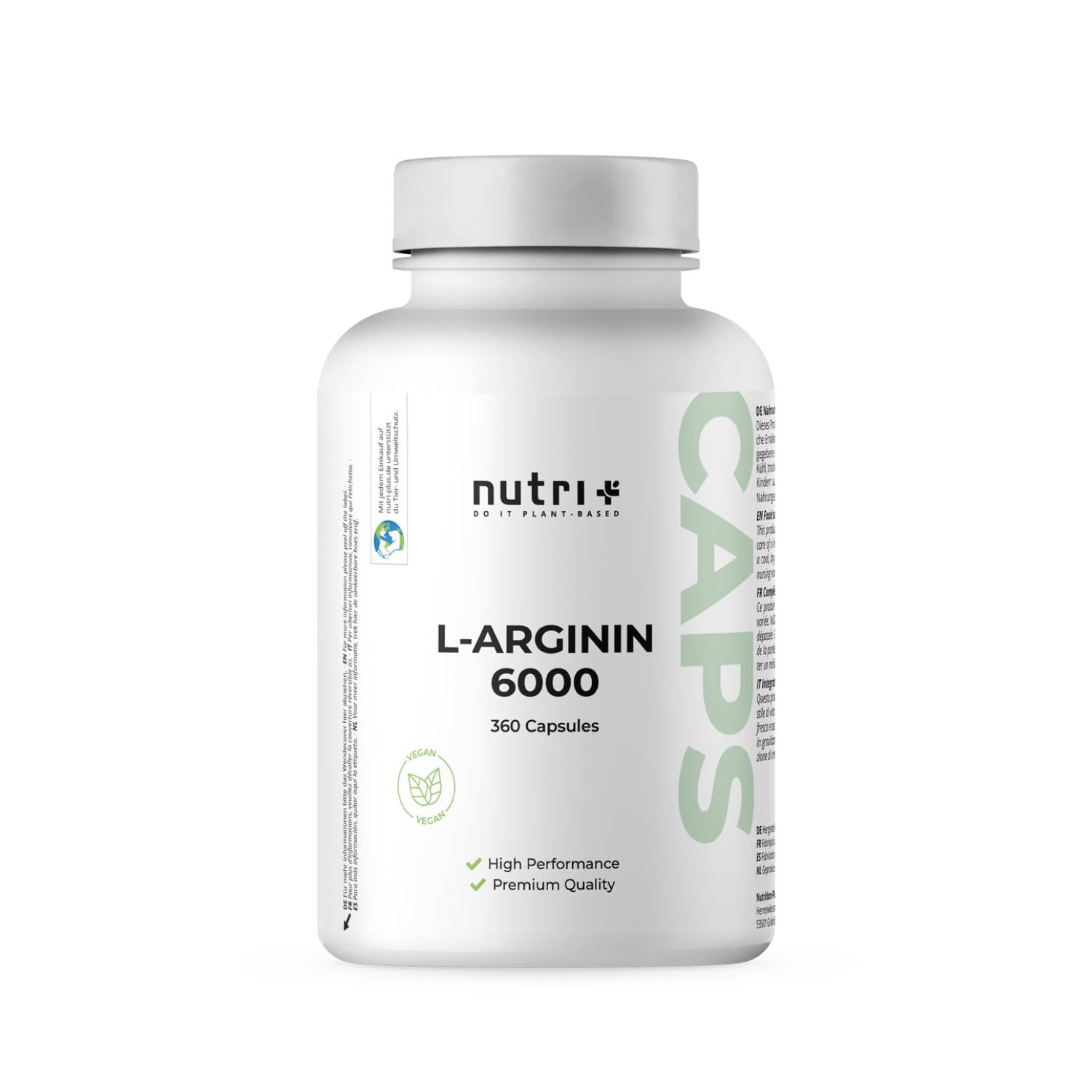 Nutri+ - L-Arginin 6000 - 360 Kapseln