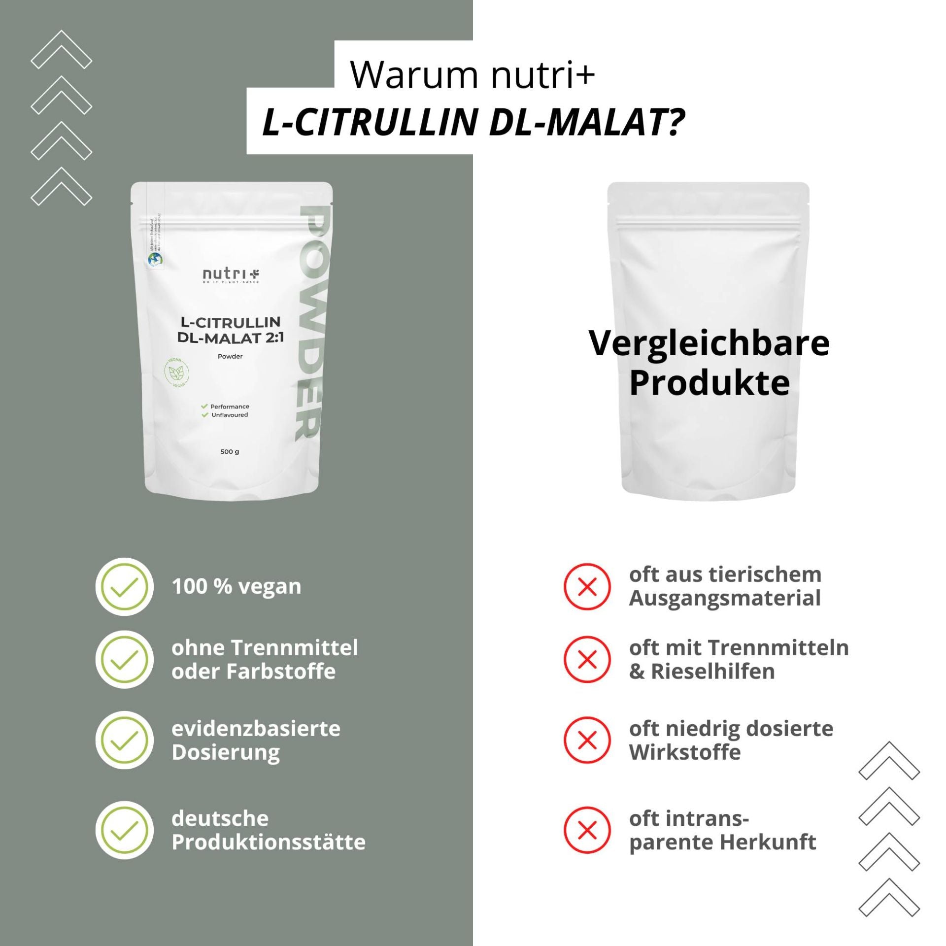 Nutri+ - L-Citrullin DL-Malat 2:1 - Pulver - 500g