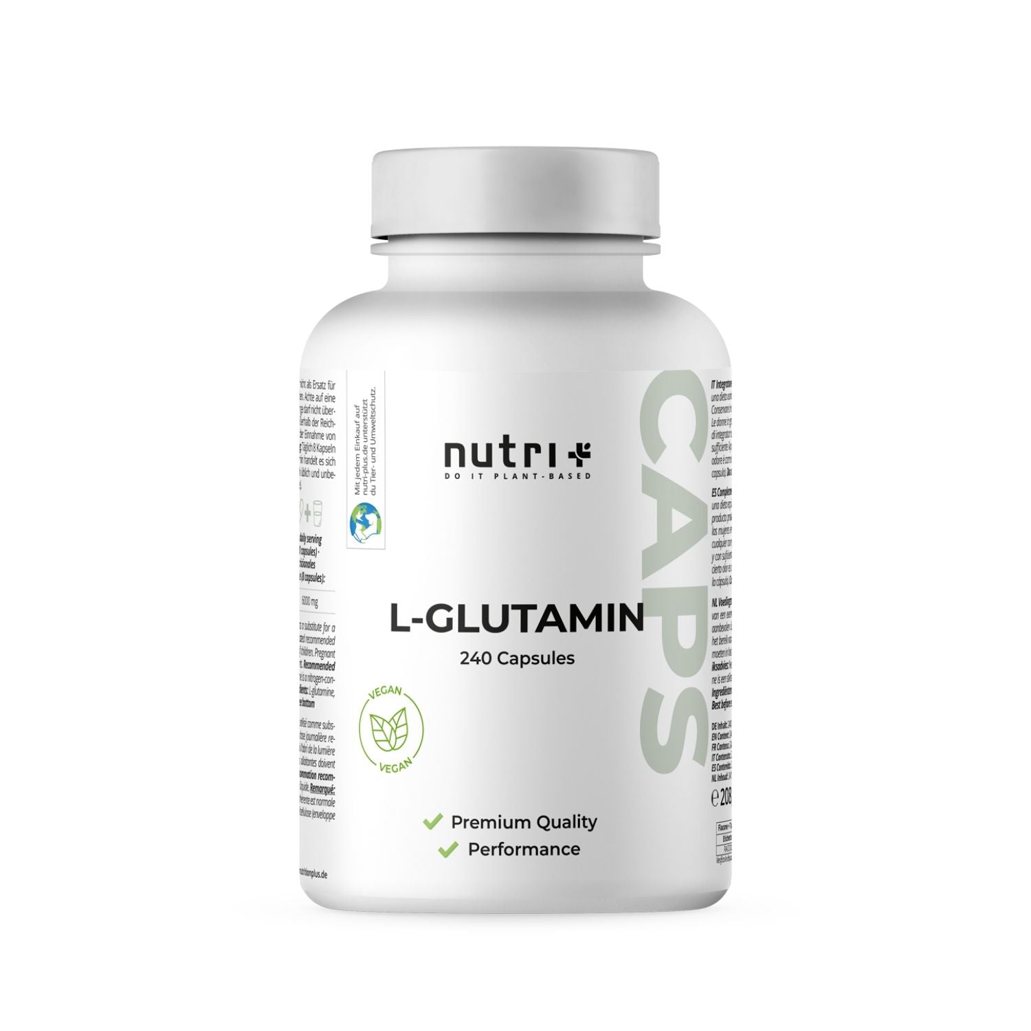 Nutri+ - L-Glutamin Kapseln  - 240 Kapseln