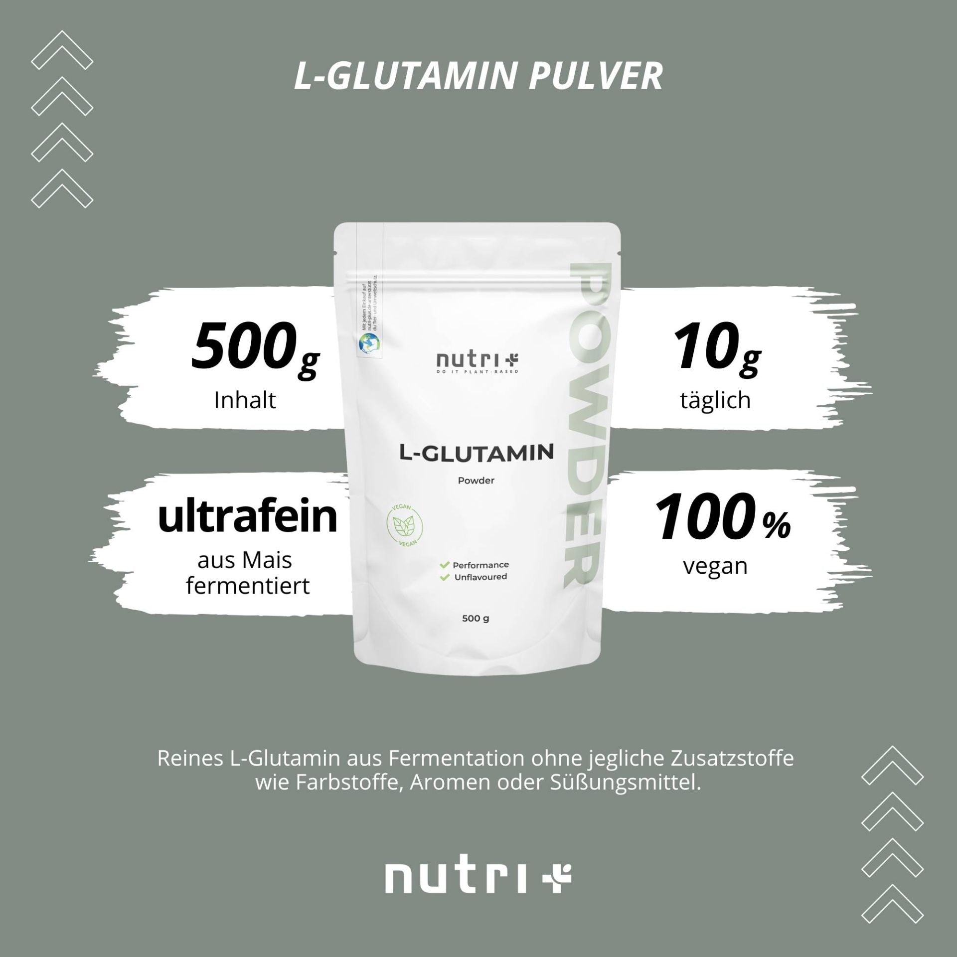 Nutri+ -L-Glutamin Pulver  - 500g